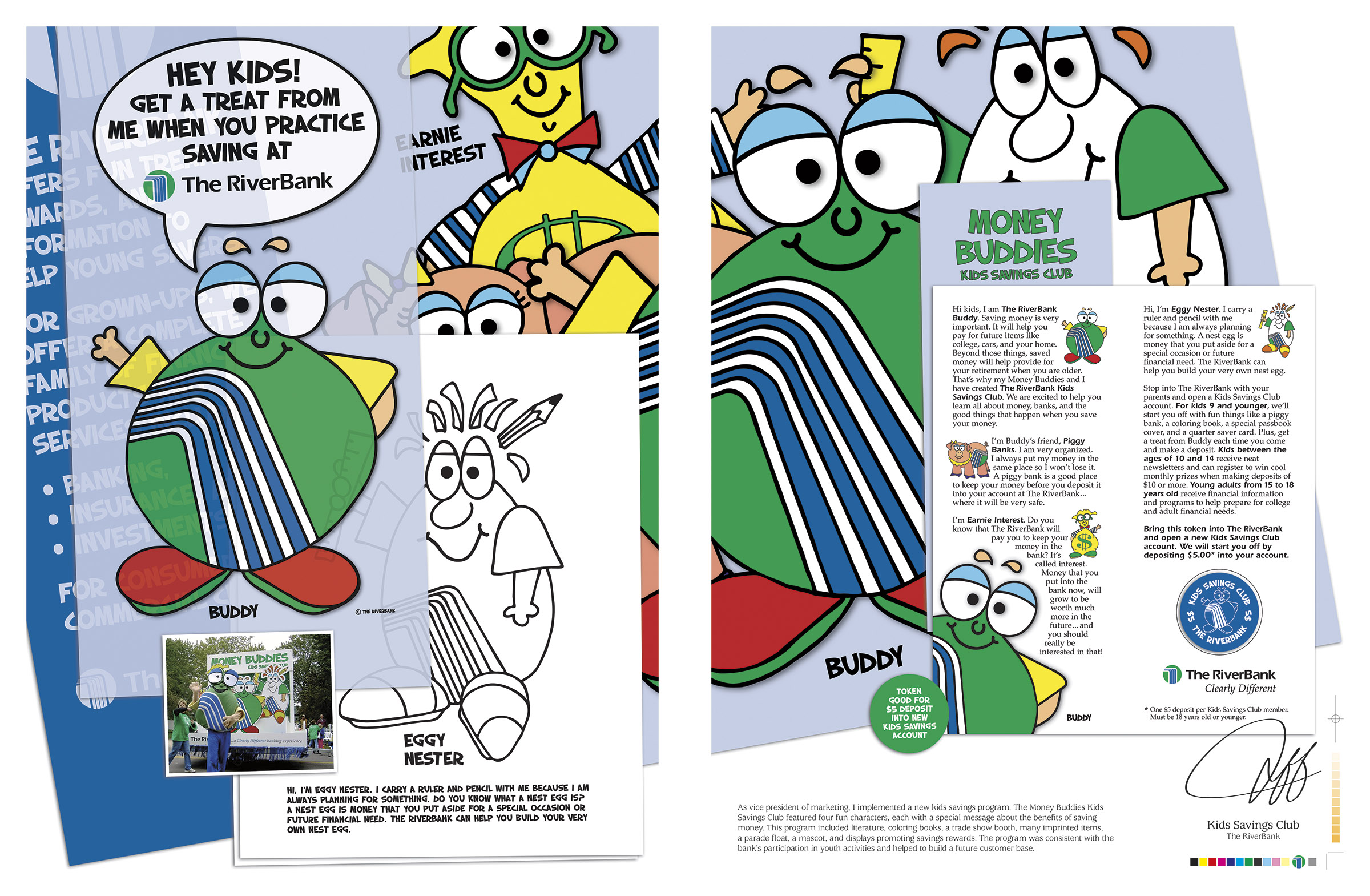 This is the Kids Savings Club spread from Jeff Nelson’s portfolio.
